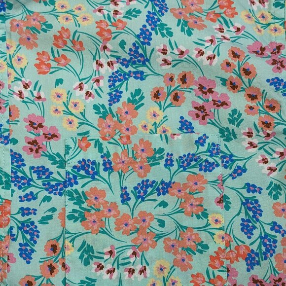 J Crew Printed Short-Sleeve Slim Flex Casual Floral Multicolor Shirt L - Picture 5 of 11